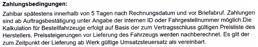 Preiserhöhung beim Wohnmobilkauf