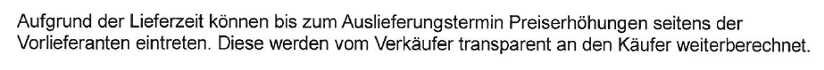 Preiserhöhung beim Wohnmobilkauf