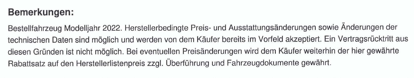 Preiserhöhung beim Wohnmobilkauf