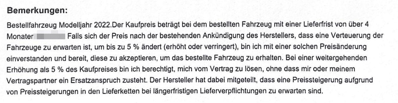 Preiserhöhung beim Wohnmobilkauf