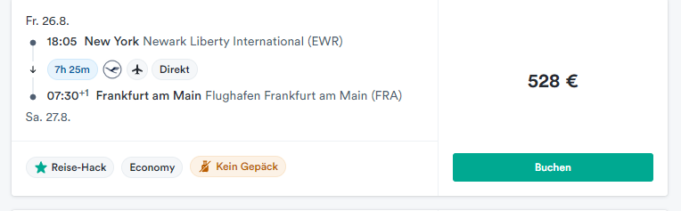 Preisberechnung kiwi.com mit Schwanzflug